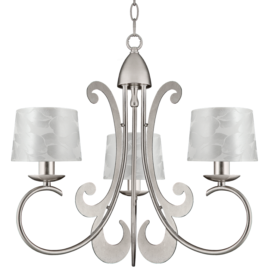 Mariann 3 Light Silver Leaf Ceiling Light Magnalux