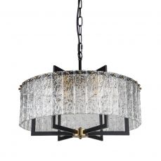 Ariana 6 Light Matt Black and Gold Pendant