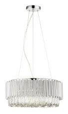 Astoria 13 Light Crystal Pendant with Polished Chrome Bars