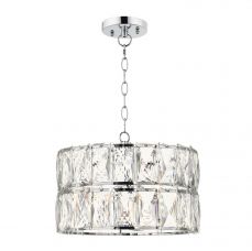 Aurora 3 Light Crystal Pendant Polished Chrome