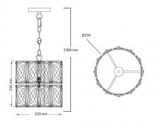 Aurora 1 Light Crystal Pendant Spec