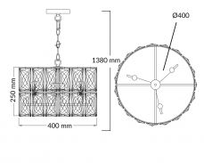 Aurora 3 Light Crystal Pendant Spec