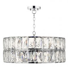 Aurora 5 Light Crystal Pendant Polished Chrome