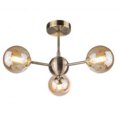 Barbara 3 Light Semi Flush Antique Brass