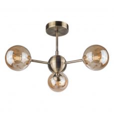 Barbara 3 Light Semi Flush Antique Brass