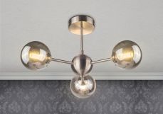 Barbara 3 Light Semi Flush Satin Chrome