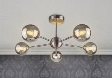 Barbara 5 Light Semi Flush Satin Chrome