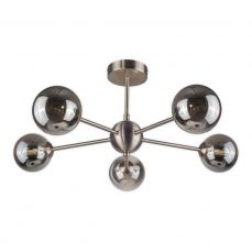 Barbara 5 Light Semi Flush Satin Chrome