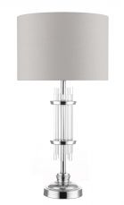 Chrysler Polished Chrome and Crystal Table Lamp c/w Shade