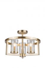 Costello 3 Light Semi Flush Antique Brass