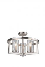 Costello 3 Light Semi Flush Satin Chrome