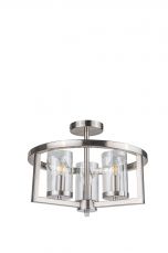 Costello 3 Light Semi Flush Satin Chrome