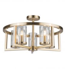 Costello 5 Light Semi Flush Antique Brass