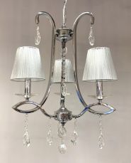 Darcey 3 Light Crystal Ceiling Light Polished Chrome with Shade