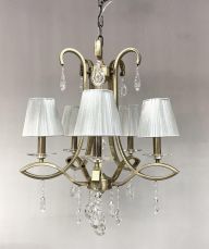 Darcey 5 Light Crystal Ceiling Light Antique with Shade
