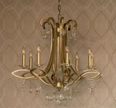 Darcey 8 Light Crystal Ceiling Light Antique with Shade