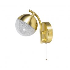 Dew 1 Light Satin Brass Bathroom Wall Light