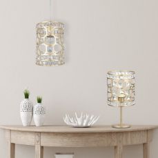 Diana 1 Light Crystal Pendant Champagne Gold
