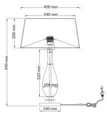 Dior Amber Glass Table Lamp Spec