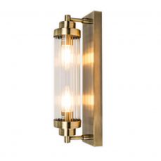 Edith 2 Light Antique Brass IP44 Bathroom Wall Light