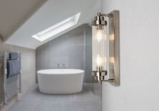 Edith 2 Light Satin Chrome IP44 Bathroom Wall Light