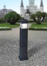 Elisa 800mm Black Clear LED 10W CCT Bollard Post Light