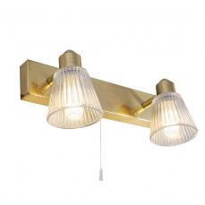 Gatsby 2 Light Satin Brass Bathroom Wall Light