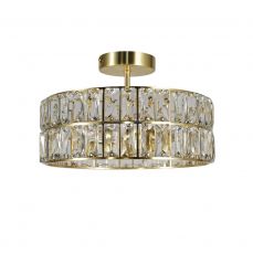 Haley 4 Light Satin Brass Bathroom Crystal Ceiling Light