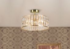 Haley 6 Light Satin Brass Bathroom Crystal