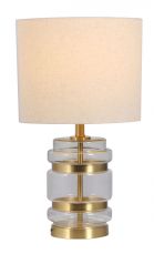 Hartley Satin Brass Table Lamp Light On