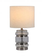 Hartley Satin Chrome Table Lamp Light On