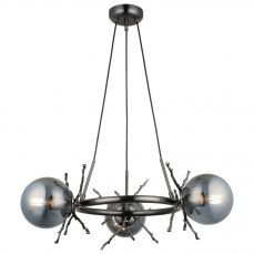 Harvey 3 Light Pendant Brushed Black Chrome