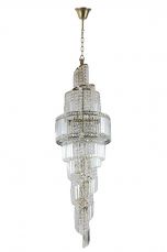 Isla 19 Light 1600mm Crystal Antique Brass