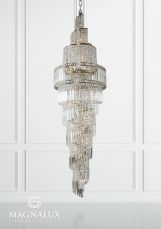 Isla 24 Light 2200mm Crystal Antique Brass