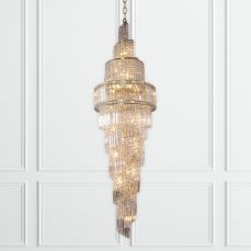 Isla 24 Light 2200mm Crystal Antique Brass