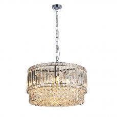 ISLA 6 Light Polished Chrome with Crystal Pendant