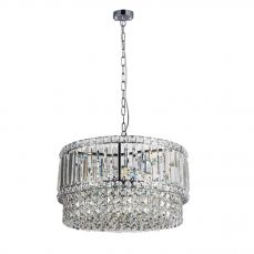 ISLA 6 Light Polished Chrome with Crystal Pendant