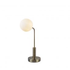 Lando Antique Brass Table Light with Opal Ball