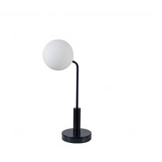 Lando Matt Black Table Light with Opal Ball