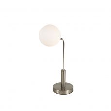 Lando Satin Chrome Table Light with Opal Ball