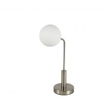 Lando Satin Chrome Table Light with Opal Ball