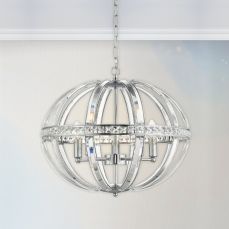 Laura 5 Light Oval Pendant Polished Chrome