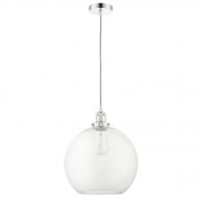 Lewis 1 Light Medium Glass Ball Pendant Polished Chrome