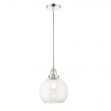 Lewis 1 Light Small Glass Ball Pendant Polished Chrome