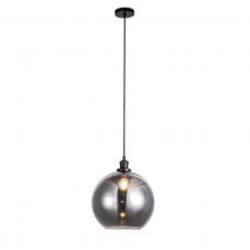 Lewis 1 Light Medium Glass Ball Pendant Matt Black