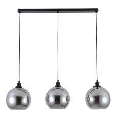 Lewis 3 Light Bar Small Glass Ball Pendant Matt Black