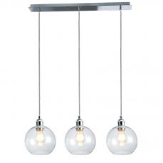 Lewis 3 Light Bar Small Glass Ball Pendant Polished Chrome