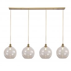 Lewis 4 Light Bar Medium Glass Ball Pendant Antique Brass