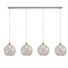 Lewis 4 Light Bar Small Glass Ball Pendant Polished Chrome