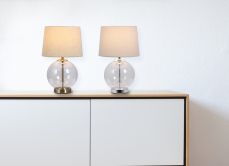 Lewis Polished Chrome Table Lamp with Shade